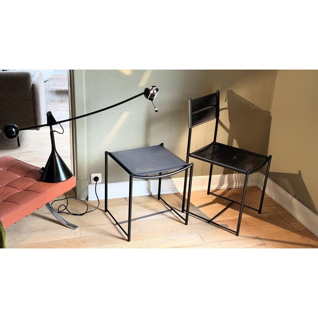 101 Spaghetti Chair with Ottoman and Calder Table Lamp by Belotti for Alias & Franch for Metalarte, 1970s, Set of 3 For Sale - Image 9 of 14