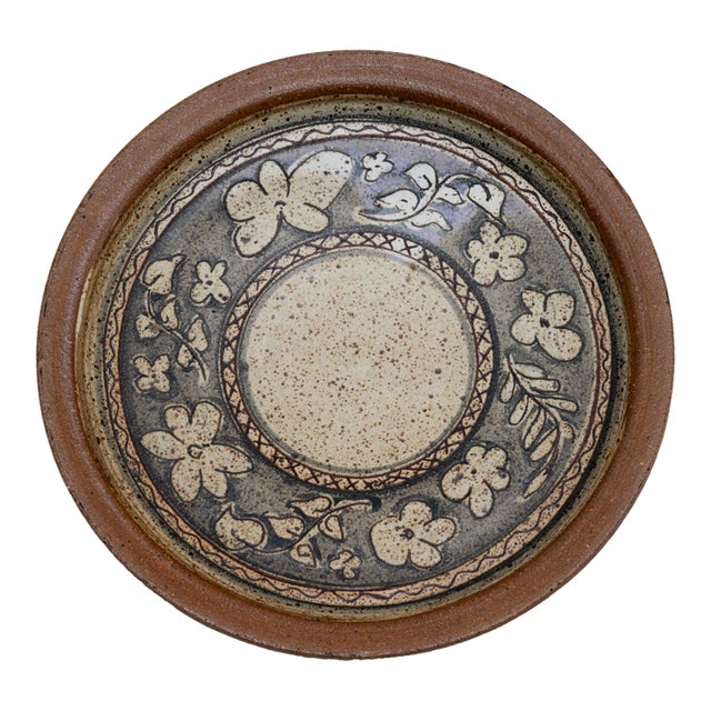 David Mischke Ceramic Floral Catch-All Plate For Sale