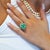 1990s 6.8 Carat Oval Cut Colombian Emerald and Diamond Platinum Ring, Size 4.5 For Sale - Image 12 of 13