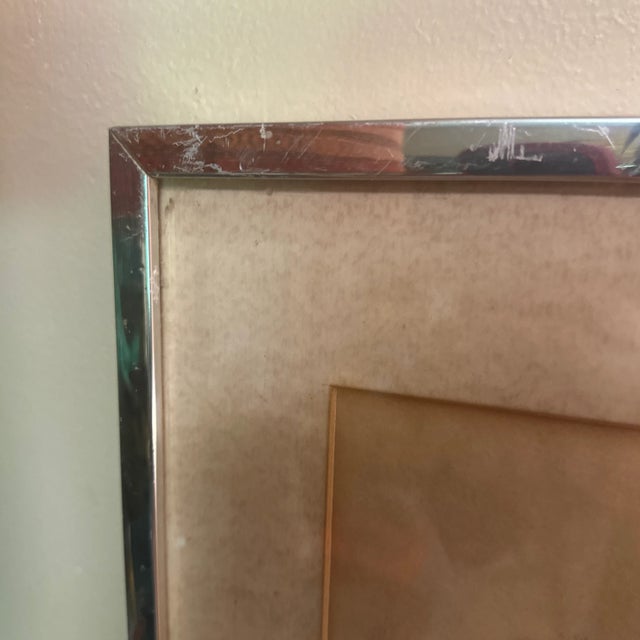 1970s Modernist Abstract Expressionist Framed Pair of Prints Blue Purple Signed For Sale - Image 4 of 13