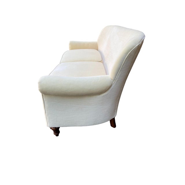 Traditional Century Furniture White Sofa With Piping For Sale - Image 3 of 12