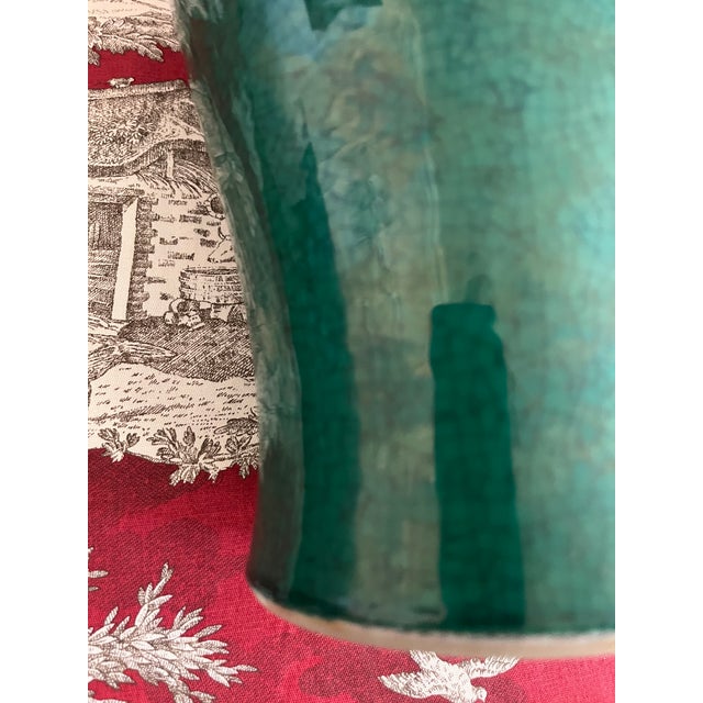 Green Late Qing / Early Republic Meiping Emerald Green Crackle Finish Glaze Vase For Sale - Image 8 of 8
