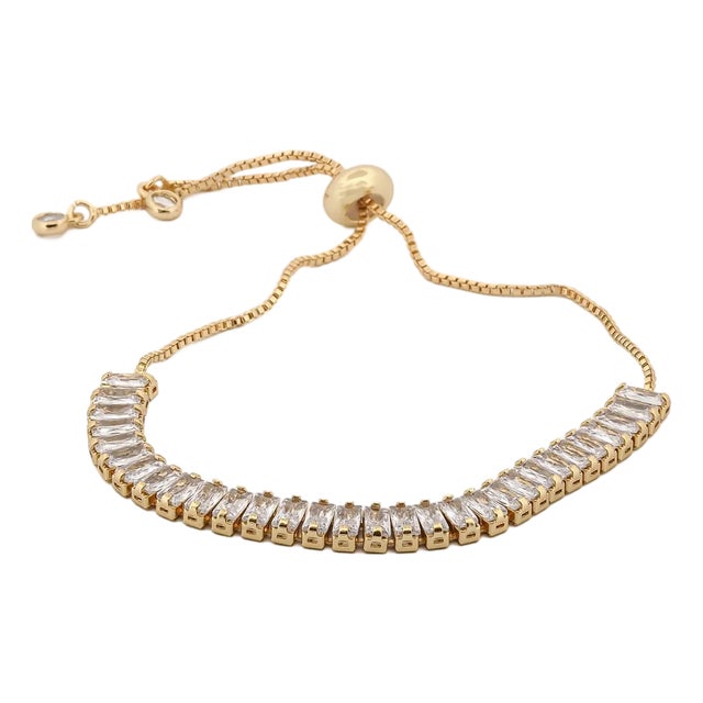 Baguette Diamond Adjustable Fashion Bracelet For Sale