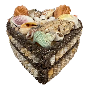 Vintage Heart Shaped Sea Shell Box