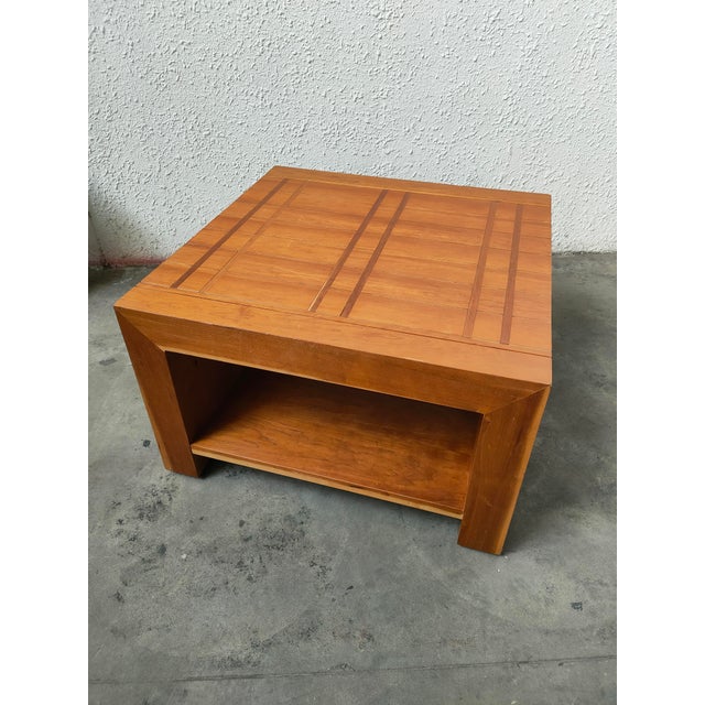 Brown Mid-Century Modern Low Table in Cherry, 1980 For Sale - Image 8 of 8