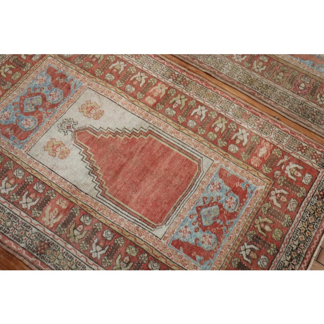 Early 20th Century Early 20th Century Pair of Muted Turkish Prayer Rugs - 3'5" x 5'5" For Sale - Image 5 of 8