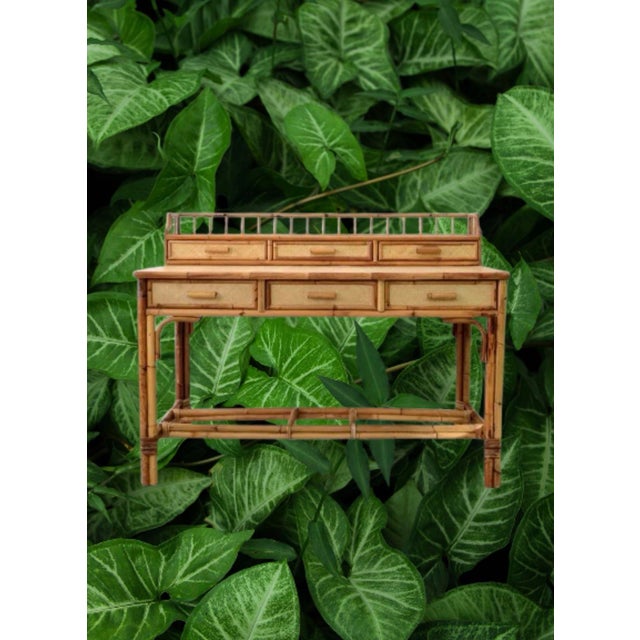 A highly sought after Bohemian style desk circa 1970s Beautiful on all sides doesn’t need to be against a wall. Burnt...