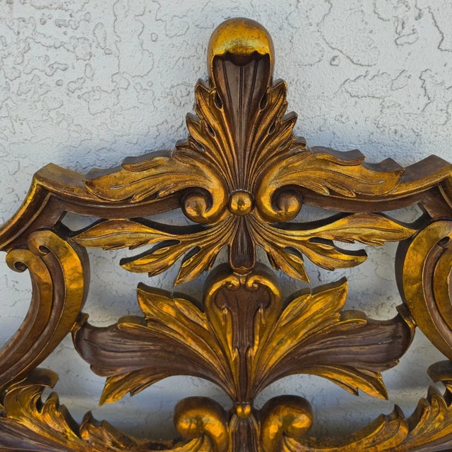 Gold Vintage French Rococo Louis XV Baroque Gold Gilt Metal King Headboard For Sale - Image 8 of 12