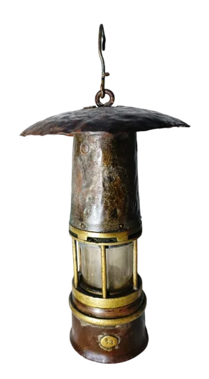 Antique Miners Lamp in Bronze