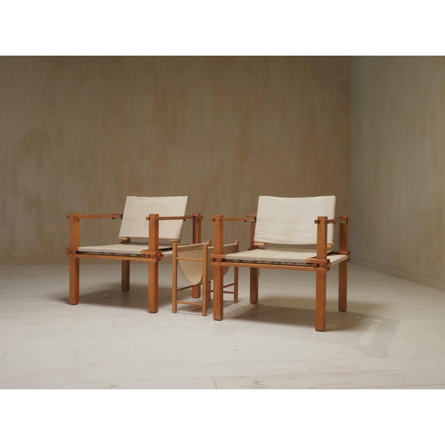 Farmer Chairs and Magazine Rack by Gerd Lange for Bofinger, 1960s, Set of 2 For Sale - Image 9 of 12