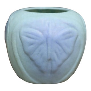 Van Briggle Butterfly Vase, Ming Blue Matte Glaze For Sale