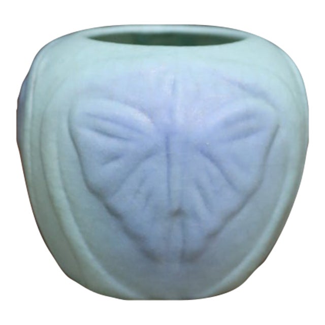 Van Briggle Butterfly Vase, Ming Blue Matte Glaze For Sale