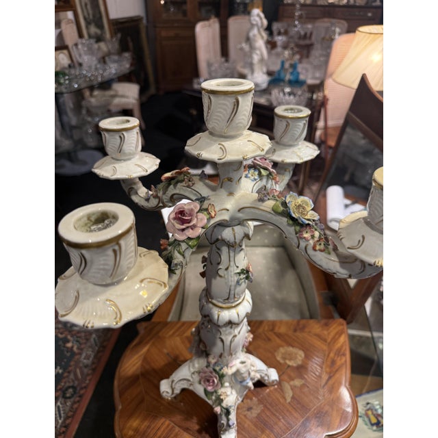 Ceramic Vienna Porcelain Four-Branch Candlestick For Sale - Image 7 of 7