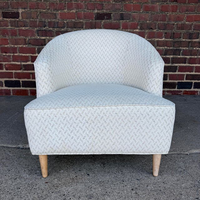 Mid 20th Century Pair of Custom White Tub Chairs Mid Century Modern For Sale - Image 5 of 12