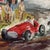 Super cool watercolor landscape painting by Leonard Williams, circa 2002. Bright colors depict the Pena-Rhin Grand Prix...