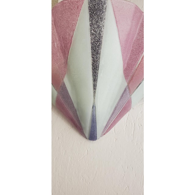Glass Art Deco Style Murano Glass Wall Lamps, 1970s, Set of 2 For Sale - Image 7 of 15