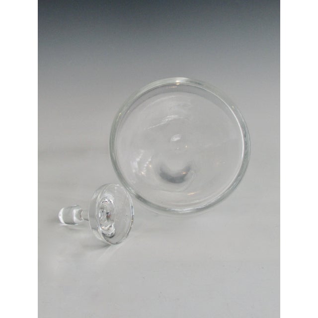 Mid 20th Century Clear Glass Polished Bottom Decanter and Stopper For Sale - Image 5 of 6
