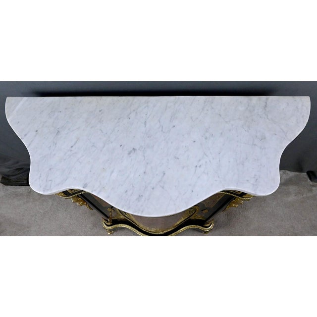 19th Century Napoleon III Boulle Marquetry Console Table from Maison Coignerai For Sale - Image 5 of 18