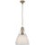 Prestwick 18" Pendant in Antique Nickel with White Glass Designer: Chapman & Myers Canopy: 6.5" Round Mounting: Chain...