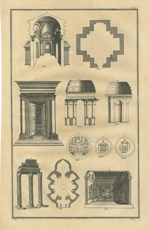 Serlio, Architectural Engraving, 1721, Paper Engraving