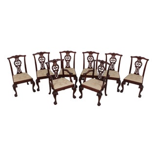Set of 8 Baker Chippendale Mahogany Dining Room Chairs For Sale