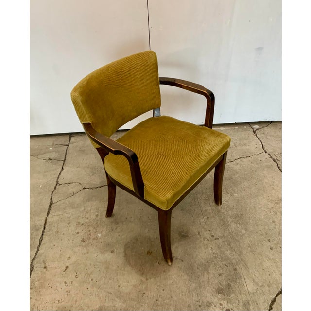 Mid-Century Modern A Pair of Stained Velvet Armchairs Attributed to Fritz Hansen 1930s For Sale - Image 3 of 12