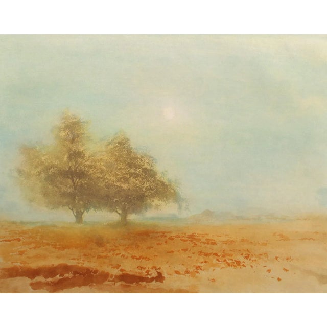 Impressionist 1980s "Summer Solstice" Signed Numbered Art Etching Landscape Sun by Kaiko Moti, Unframed For Sale - Image 3 of 7