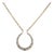 Antique Victorian 14k Gold & Rose‑Cut Diamond Horseshoe Pendant Necklace For Sale
