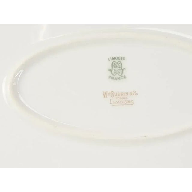 w.m. Guerin Limoges “Rose & Stem” 13.5″ Oval Serving Platter, Hand-Gilded French Porcelain Circa 1900–1930 For Sale - Image 9 of 9