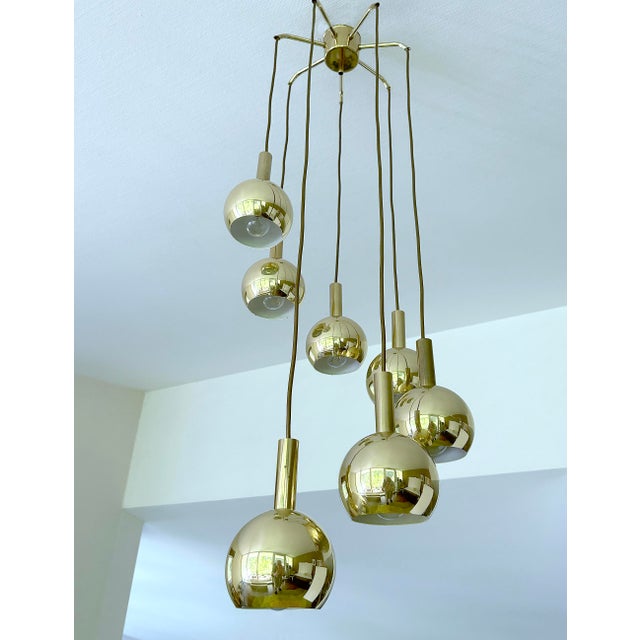 Space Age Pendant Light in Brass from Staff Leuchten, 1970s For Sale - Image 17 of 17