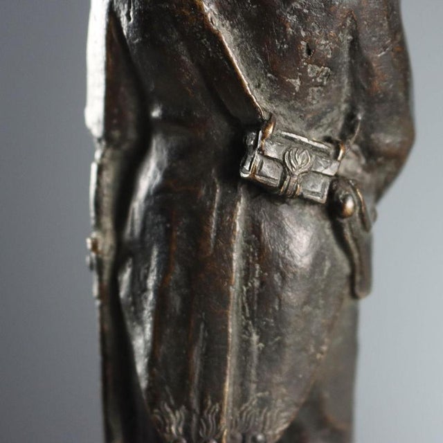 Bronze Carabiniere with Red Porphyry Base For Sale - Image 6 of 8