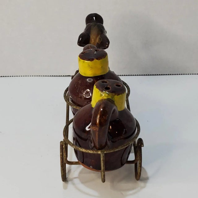 1950s Mid Century Ries Japan Little Brown Jug Donkey Salt & Pepper Shakers For Sale - Image 5 of 7