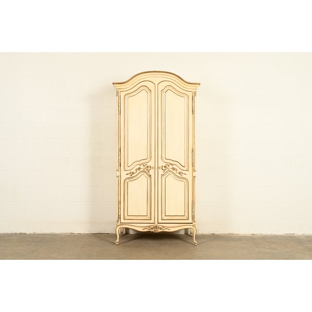 A gorgeous French Provincial Louis XV style armoire dresser, gentleman's chest, or linen press By Henredon USA, Circa...