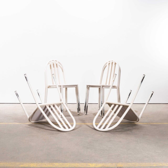 French White Metal Dining Chairs, 1970s, Set of 6 For Sale - Image 11 of 11