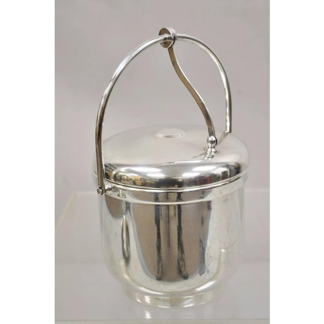 Mid Century Modern Sheffield Silver Vintage Silver Plated Hinged Lid Ice Bucket For Sale - Image 11 of 11