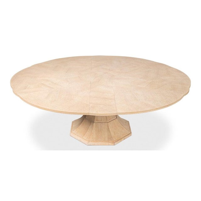 Bleached Oak Expanding Dining Table - 85 1/2" For Sale In Raleigh - Image 6 of 11