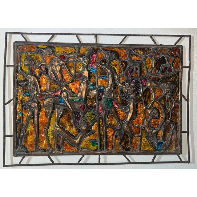 Ceramic Studio Del Campo Decorative Panel in Enameled Copper by Virgilio Bari, 1956 For Sale - Image 7 of 7