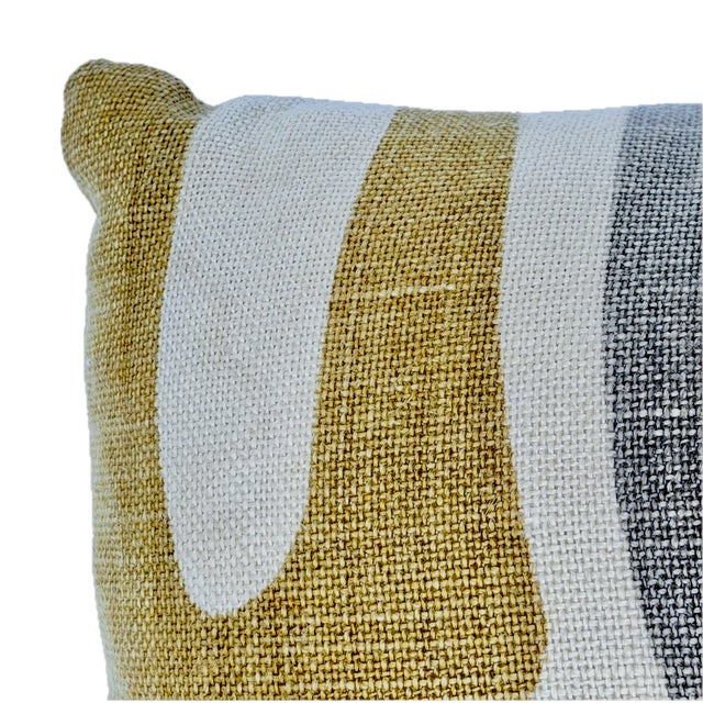 Vintage Midcentury Style Abstract Linen Pillow For Sale - Image 4 of 5
