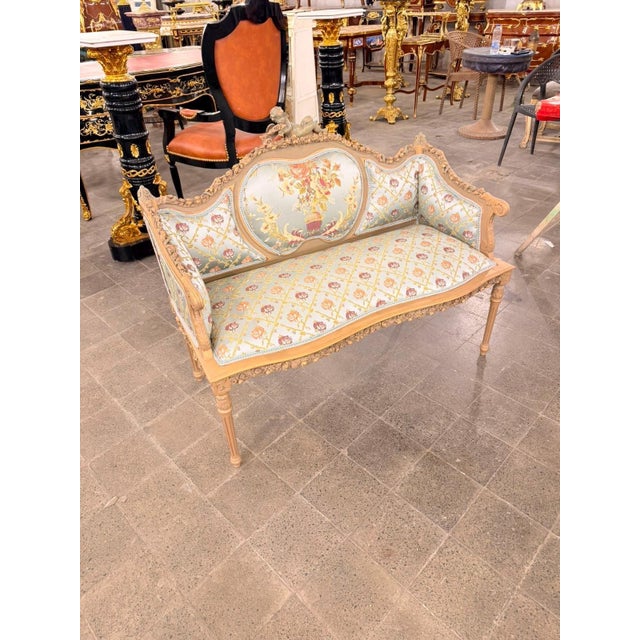 1960s Vintage decorative Cherub Loveseat For Sale - Image 5 of 6