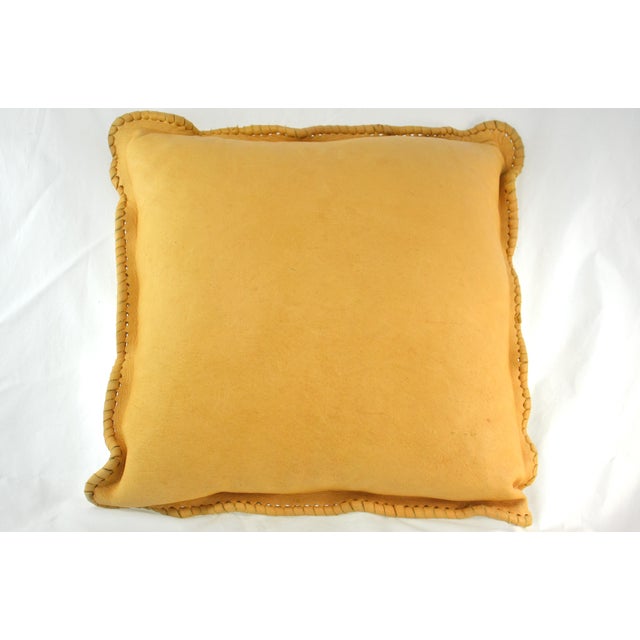 Golden Leather Pillow Chairish