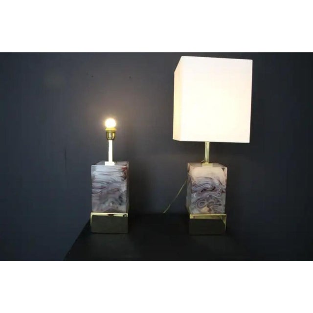 Murano Glass Block Table Lamps, 1990s, Set of 2 For Sale - Image 14 of 18