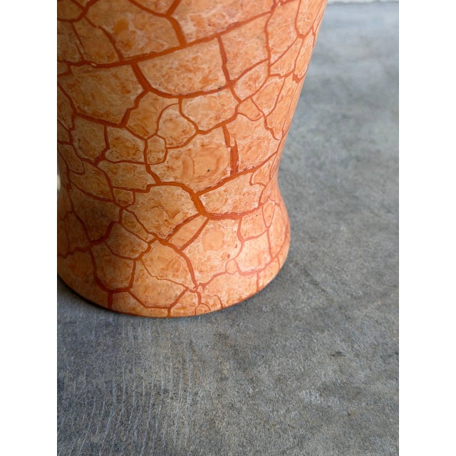 Mid 20th Century Mid-Century Modern Orange Ceramic Table Lamp For Sale In Los Angeles - Image 6 of 12