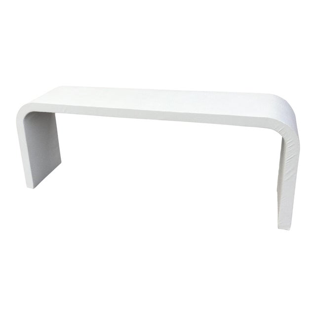 Vintage Karl Springer Style Mid Century Modern Waterfall Console Table For Sale