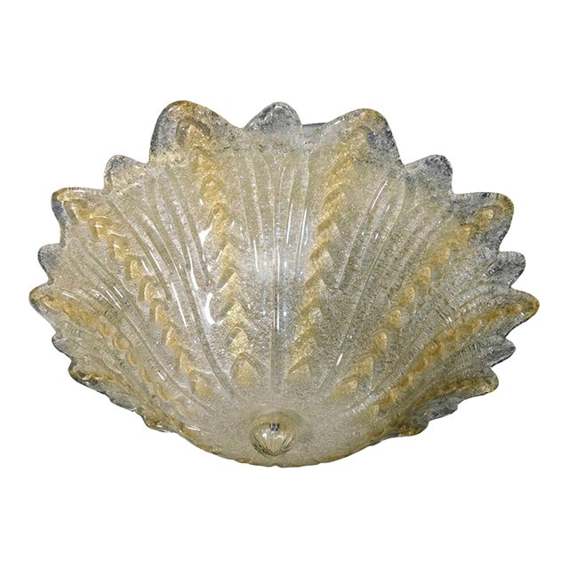 21st Century Italian Clear and Amber Murano Graniglia Flush Mount For Sale