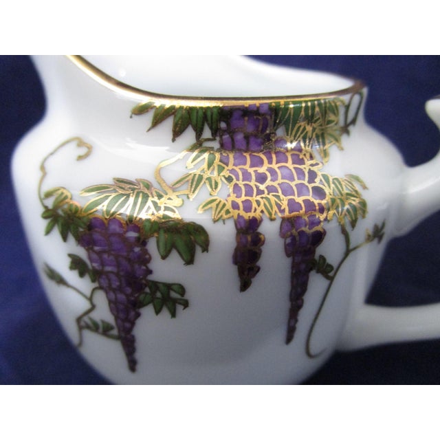 Mid-Century Modern 1950s Koshida Wisteria Garland Hand Painted Creamer Cream Jug, Japan For Sale - Image 3 of 12