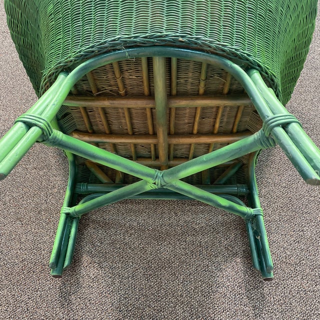 Vintage Green Wicker Chair Chairish