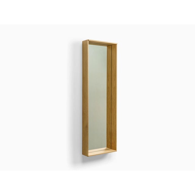 Wood Campo Minimalist Wall Mirror in Oak by Filipe & Viricel For Sale - Image 7 of 7