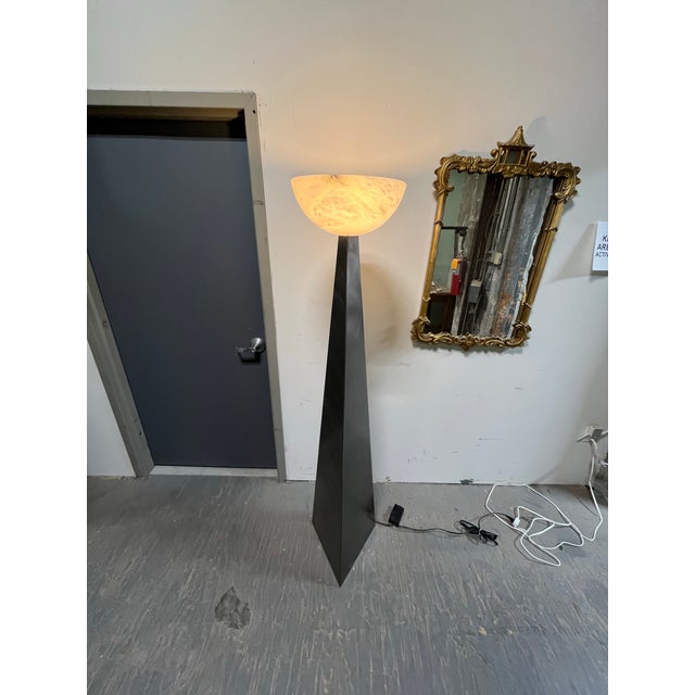 Late 20th Century Sarreal Sr-13 Spanish Modernist Brushed Steel Torchiere Floor Lamp For Sale - Image 5 of 12