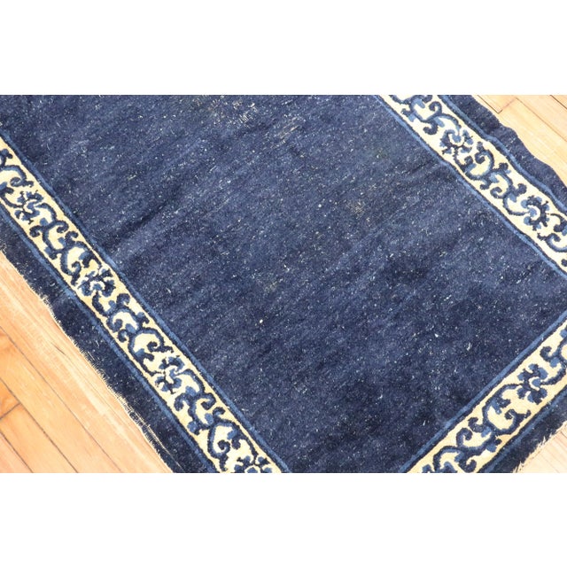 Blue Antique Chinese Runner, 3'2'' X 12' For Sale - Image 4 of 9
