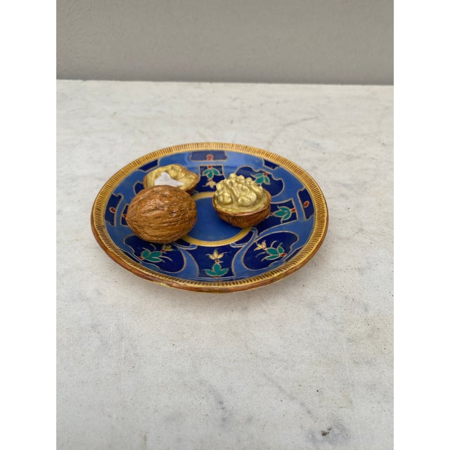 French Country C.1879 Majolica Palissy Walnuts Platter Auguste De Chauvigne For Sale - Image 3 of 9